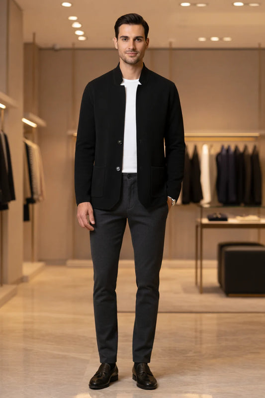 Cardigan Uomo Colletto Coreano Slim